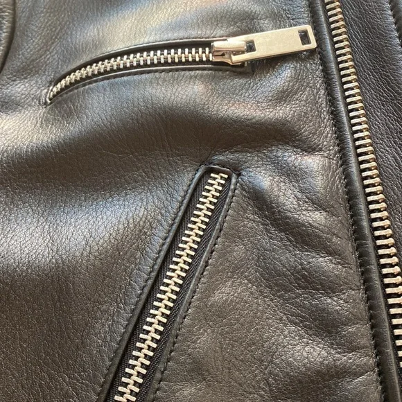 GAP Black Leather Jacket - Picture 3 of 11